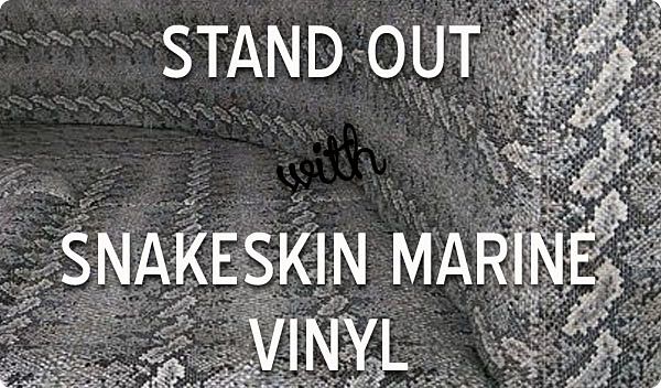 snakeskin marine vinyl, boat upholstery, boat seats