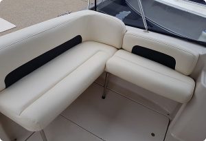 Beige Black Marine Boat Seats Upholstery