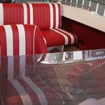 Boat seat upholstery - retro red and white