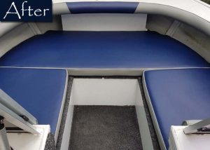 Blue Grey Boat Upholstery After